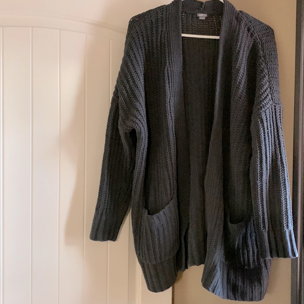 Aerie Plush Oversized Charcoal Cardigan